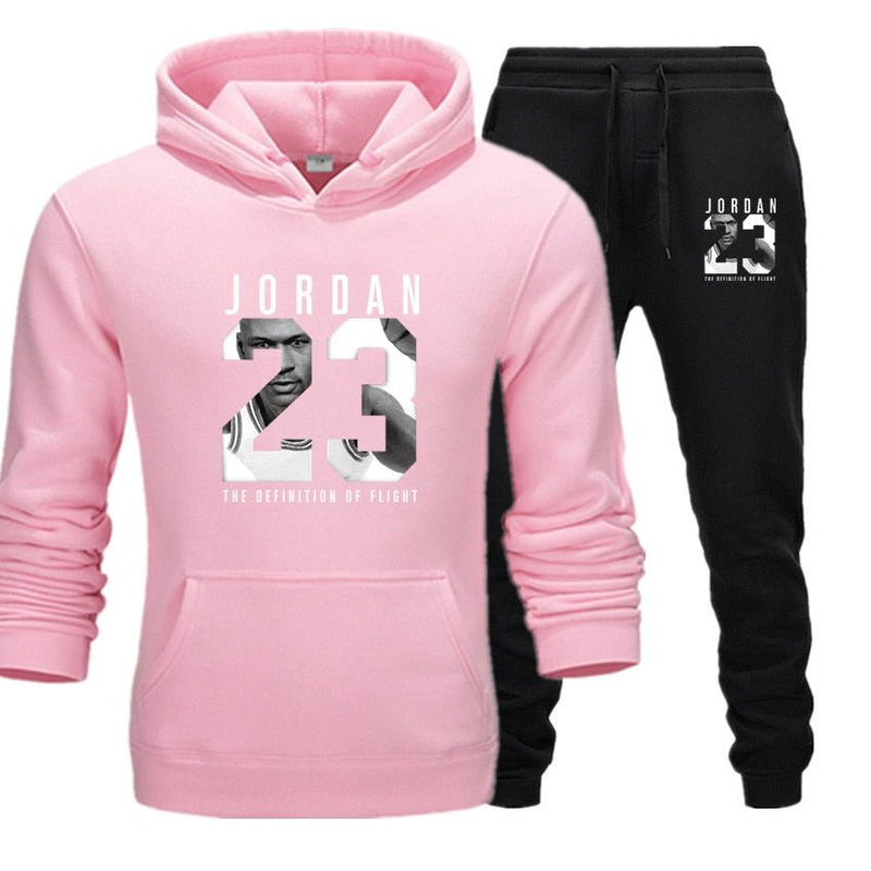 New JORDAN 23 Men Sportswear Hoodies Pullover Hip Hop Women Hoodie+Pant Sporting Suit 2-Piece - Starttech Online Market