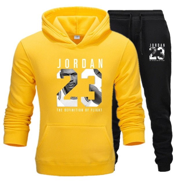 New JORDAN 23 Men Sportswear Hoodies Pullover Hip Hop Women Hoodie+Pant Sporting Suit 2-Piece - Starttech Online Market