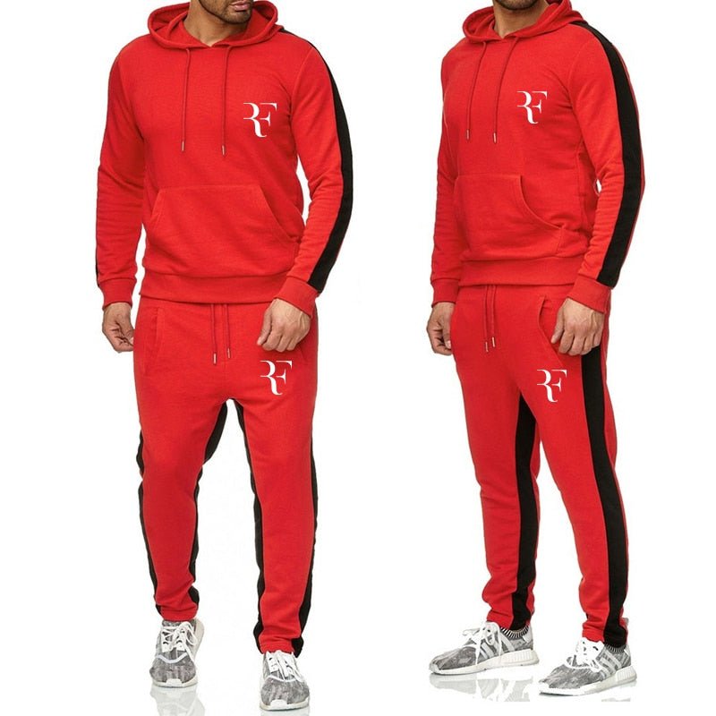 New Men's Sets Hoodies+Pants Suit Roger Federer Casual Tracksuit Male Casual Tshirt Gyms Fitness trousers 2019 men Classic Brand - Starttech Online Market