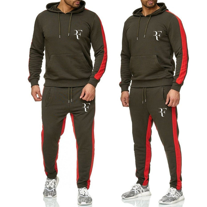 New Men's Sets Hoodies+Pants Suit Roger Federer Casual Tracksuit Male Casual Tshirt Gyms Fitness trousers 2019 men Classic Brand - Starttech Online Market