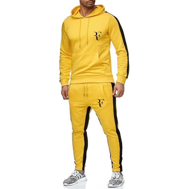 New Men's Sets Hoodies+Pants Suit Roger Federer Casual Tracksuit Male Casual Tshirt Gyms Fitness trousers 2019 men Classic Brand - Starttech Online Market