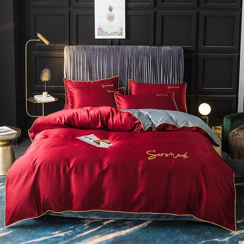 New Serenade Washed Silk Four-Piece Bedding Set Of Four-Piece Bed Linen - Starttech Online Market