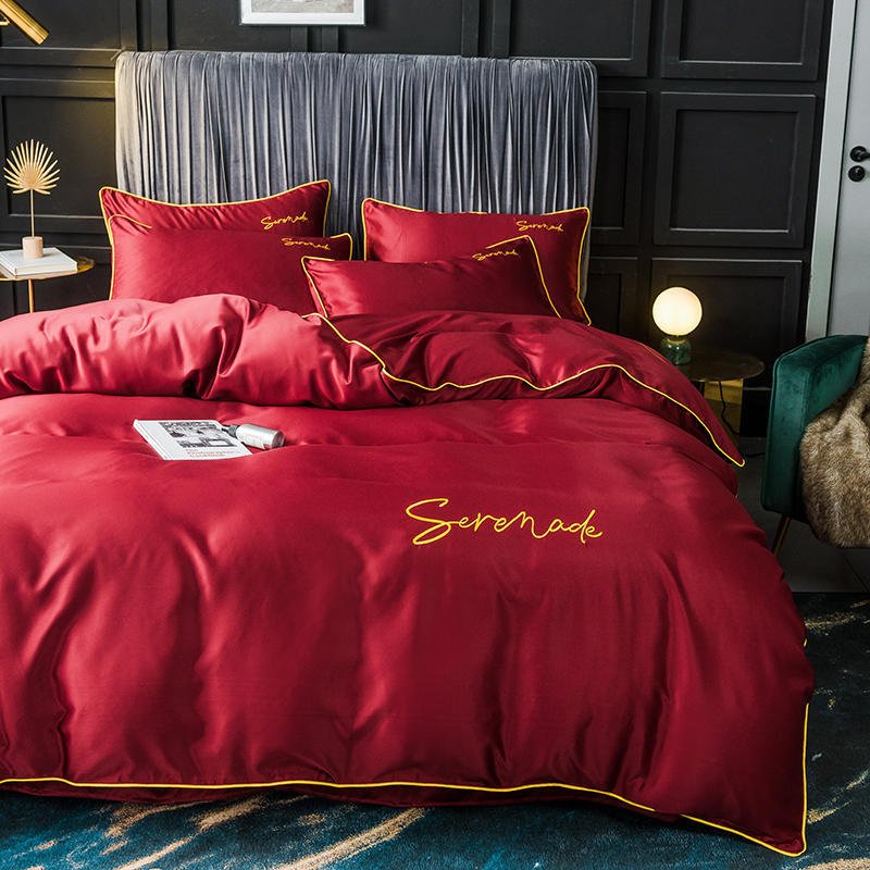 New Serenade Washed Silk Four-Piece Bedding Set Of Four-Piece Bed Linen - Starttech Online Market