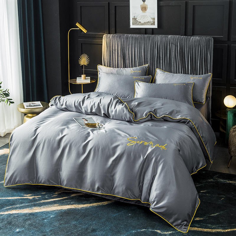 New Serenade Washed Silk Four-Piece Bedding Set Of Four-Piece Bed Linen - Starttech Online Market