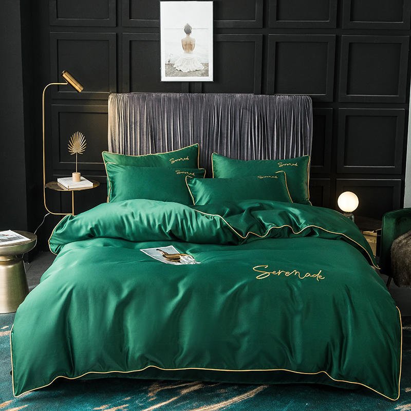 New Serenade Washed Silk Four-Piece Bedding Set Of Four-Piece Bed Linen - Starttech Online Market