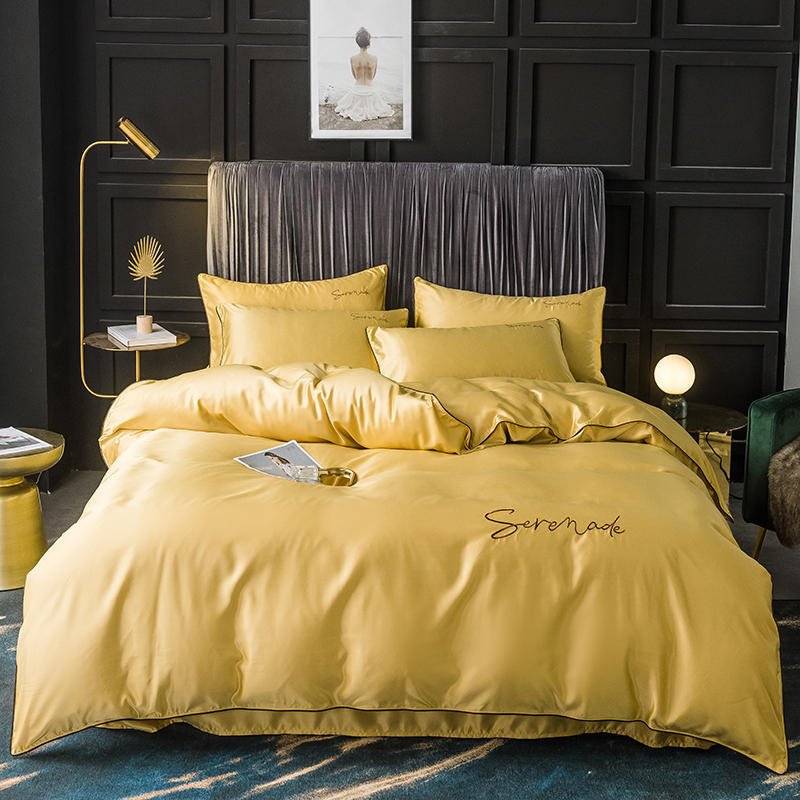 New Serenade Washed Silk Four-Piece Bedding Set Of Four-Piece Bed Linen - Starttech Online Market