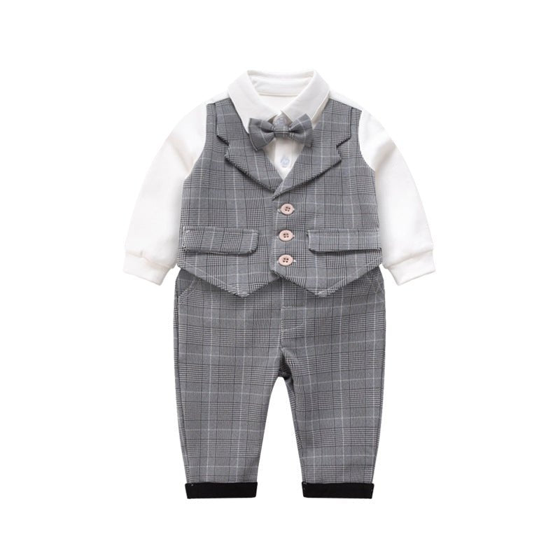 New style gentleman suit cotton comfortable romper - Starttech Online Market