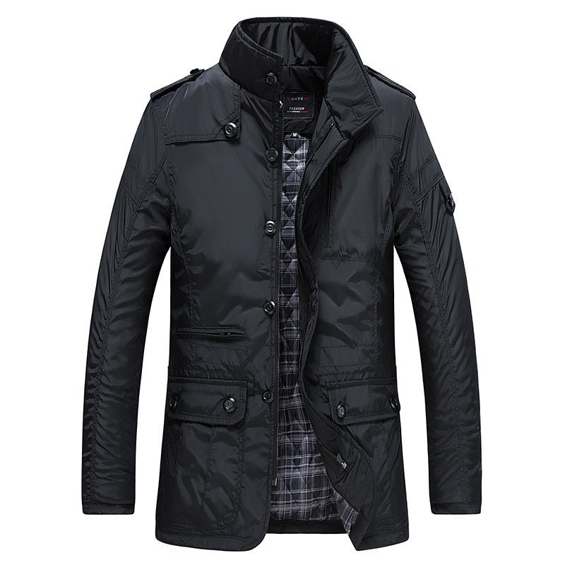 Parka Coats Winter Jacket Men Slim Cotton Outwear Warm Top Brand Clothing - Starttech Online Market