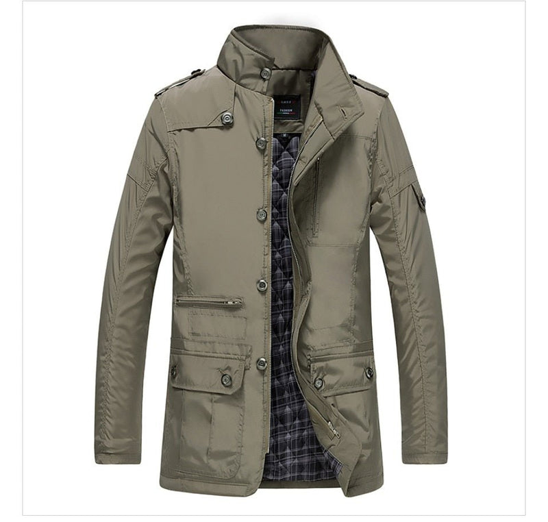 Parka Coats Winter Jacket Men Slim Cotton Outwear Warm Top Brand Clothing - Starttech Online Market