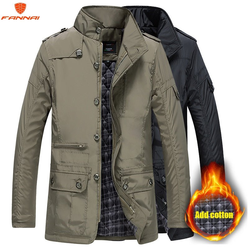 Parka Coats Winter Jacket Men Slim Cotton Outwear Warm Top Brand Clothing - Starttech Online Market