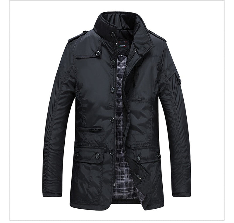 Parka Coats Winter Jacket Men Slim Cotton Outwear Warm Top Brand Clothing - Starttech Online Market