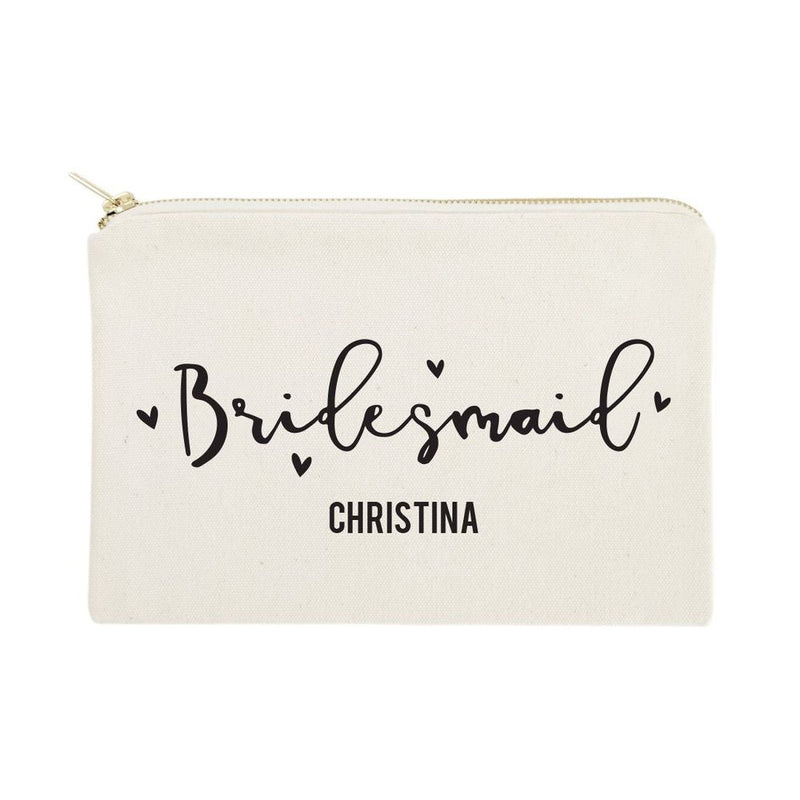 Personalized Bridesmaid Cotton Canvas Cosmetic Bag - Starttech Online Market