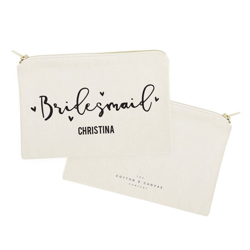 Personalized Bridesmaid Cotton Canvas Cosmetic Bag - Starttech Online Market