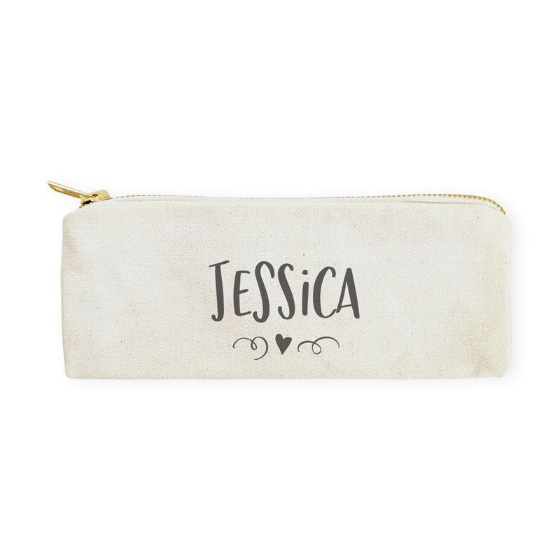 Personalized Name with Mini Heart Pencil Case and Travel Pouch - Starttech Online Market