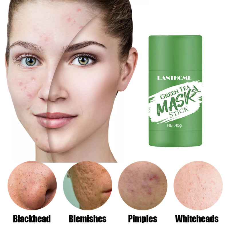 Green Mask Stick Green Tea Oil Control Moisturizing Masks Mud Clean Acne Treatment Blackhead Pores Purifying Skin Care