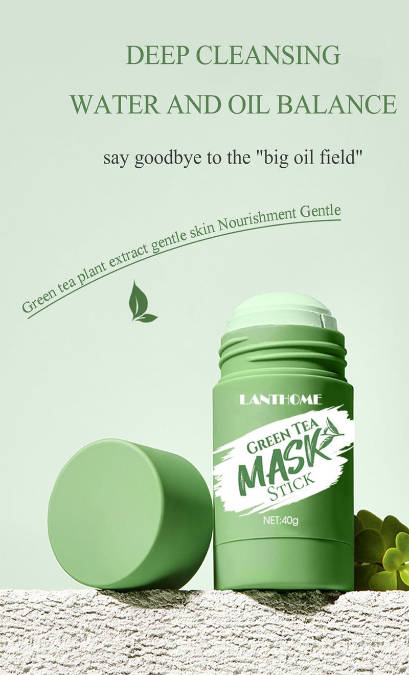 Green Mask Stick Green Tea Oil Control Moisturizing Masks Mud Clean Acne Treatment Blackhead Pores Purifying Skin Care