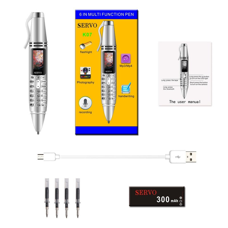 SERVO K07 Pen mini Cellphone 0.96" Tiny Screen GSM Dual SIM Camera Flashlight Bluetooth Dialer Mobile Phones with Recording pen - Starttech Online Market