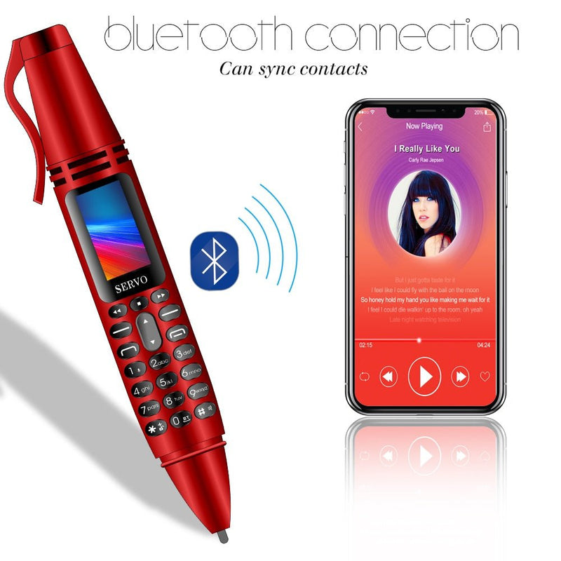 SERVO K07 Pen mini Cellphone 0.96" Tiny Screen GSM Dual SIM Camera Flashlight Bluetooth Dialer Mobile Phones with Recording pen - Starttech Online Market