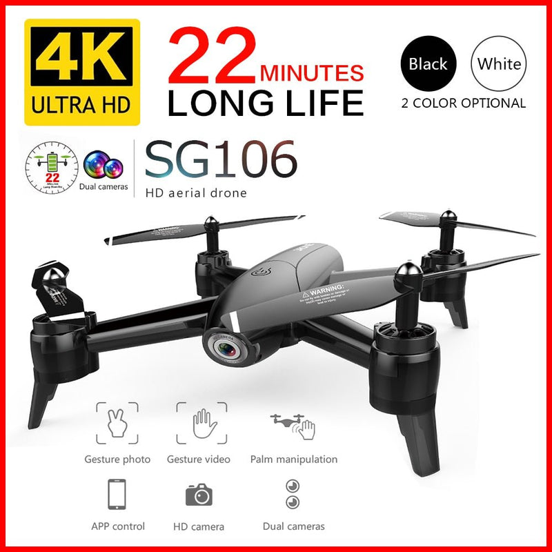 SG106 Wifi RC Drone 4K 1080P 720P HD Dual Camera Optical Flow Aerial Quadcopter FPV Drone Long Battery Life Toys For Kids - Starttech Online Market