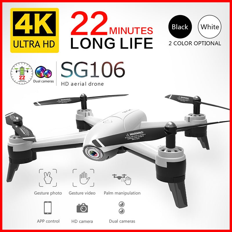 SG106 Wifi RC Drone 4K 1080P 720P HD Dual Camera Optical Flow Aerial Quadcopter FPV Drone Long Battery Life Toys For Kids - Starttech Online Market