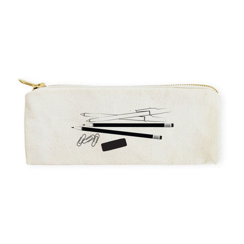 Stationery Graphic Cotton Canvas Pencil Case and Travel Pouch - Starttech Online Market