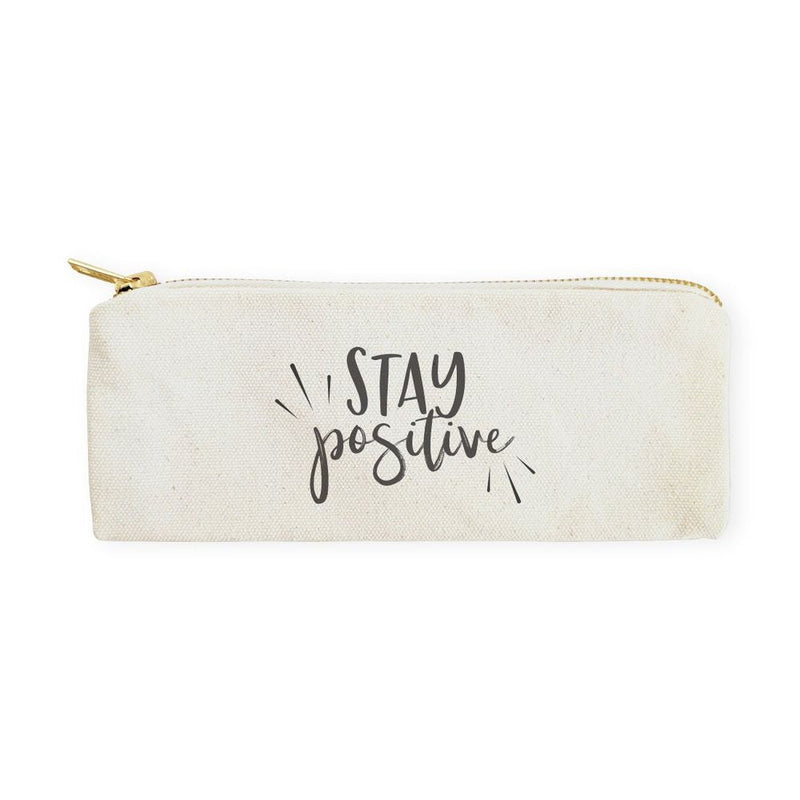 Stay Positive Cotton Canvas Pencil Case and Travel Pouch - Starttech Online Market