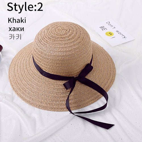 Summer Wide Big Brim floppy Straw Hats Sun Hats For Women UV Protection Panama Beach Hats Ladies bow hat chapeau femme ete - Starttech Online Market