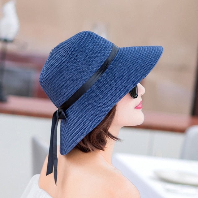 Summer Wide Big Brim floppy Straw Hats Sun Hats For Women UV Protection Panama Beach Hats Ladies bow hat chapeau femme ete - Starttech Online Market