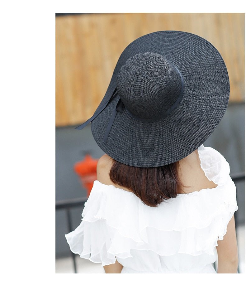 Summer Wide Big Brim floppy Straw Hats Sun Hats For Women UV Protection Panama Beach Hats Ladies bow hat chapeau femme ete - Starttech Online Market