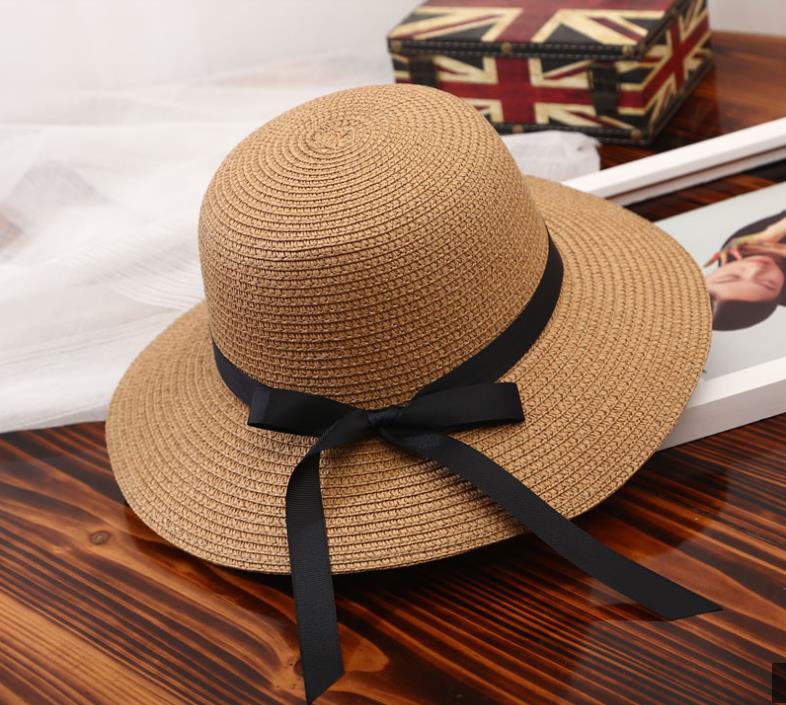 Summer Wide Big Brim floppy Straw Hats Sun Hats For Women UV Protection Panama Beach Hats Ladies bow hat chapeau femme ete - Starttech Online Market