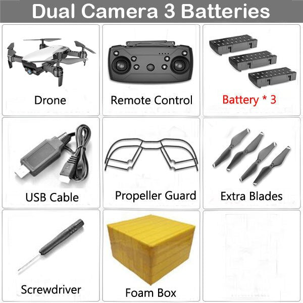 Teeggi M69G FPV Selfie Dron Foldable RC Drone with 1080P HD Camera WiFi Optical Flow Positioning Quadcopter VS VISUO XS809HW X12 - Starttech Online Market