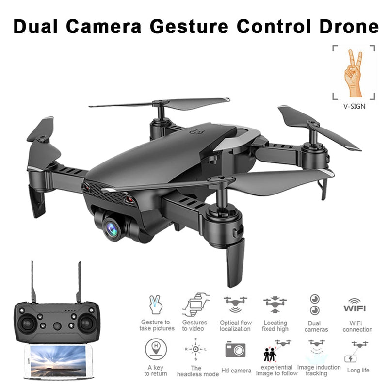 Teeggi M69G FPV Selfie Dron Foldable RC Drone with 1080P HD Camera WiFi Optical Flow Positioning Quadcopter VS VISUO XS809HW X12 - Starttech Online Market