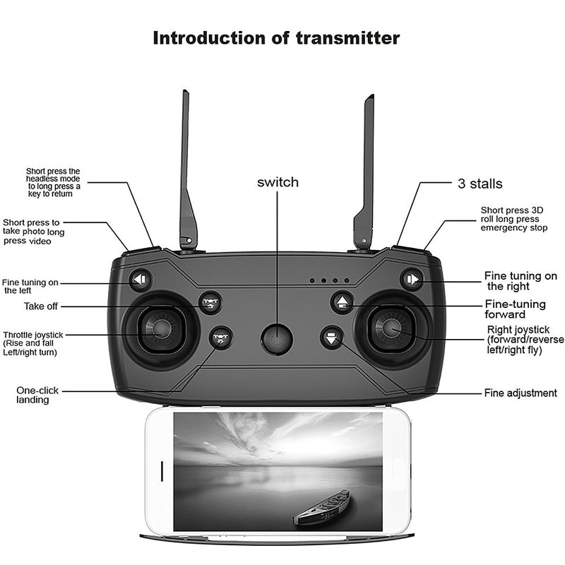 Teeggi M69G FPV Selfie Dron Foldable RC Drone with 1080P HD Camera WiFi Optical Flow Positioning Quadcopter VS VISUO XS809HW X12 - Starttech Online Market