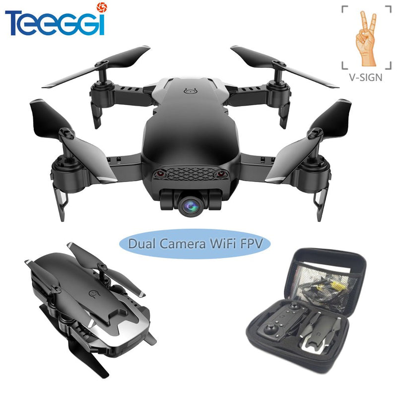 Teeggi M69G FPV Selfie Dron Foldable RC Drone with 1080P HD Camera WiFi Optical Flow Positioning Quadcopter VS VISUO XS809HW X12 - Starttech Online Market