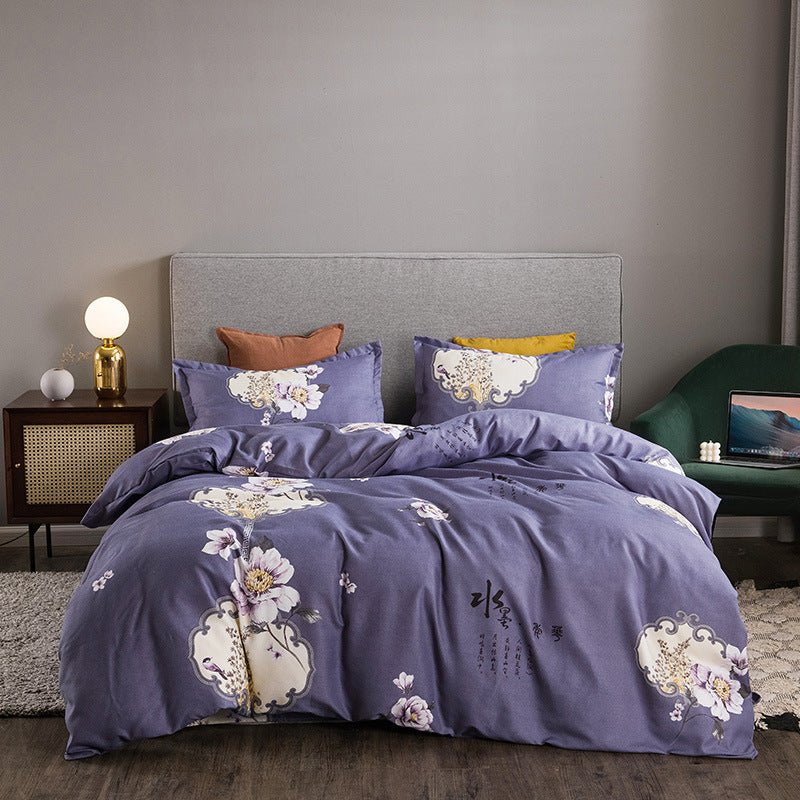 Thickened Brushed Four-piece Winter Bed Sheet And Duvet Cover Three-piece Bedding Set - Starttech Online Market