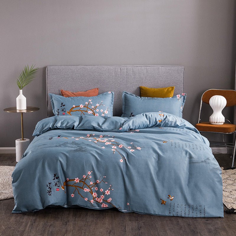 Thickened Brushed Four-piece Winter Bed Sheet And Duvet Cover Three-piece Bedding Set - Starttech Online Market