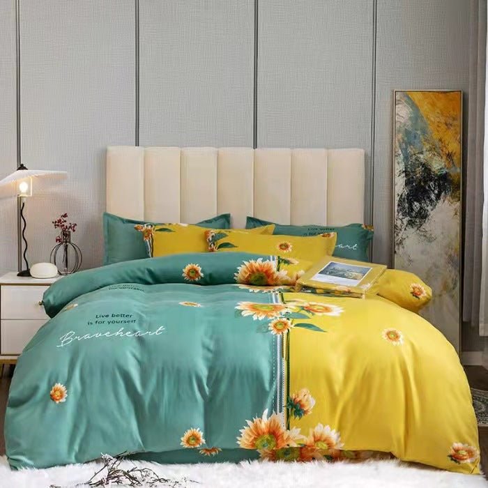 Thickened Brushed Four-piece Winter Bed Sheet And Duvet Cover Three-piece Bedding Set - Starttech Online Market