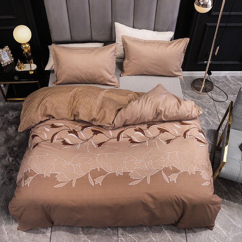 Three-piece Bedding Set, Plain Quilt Cover, Pillowcase, Four-piece Set Without Bed Linen - Starttech Online Market