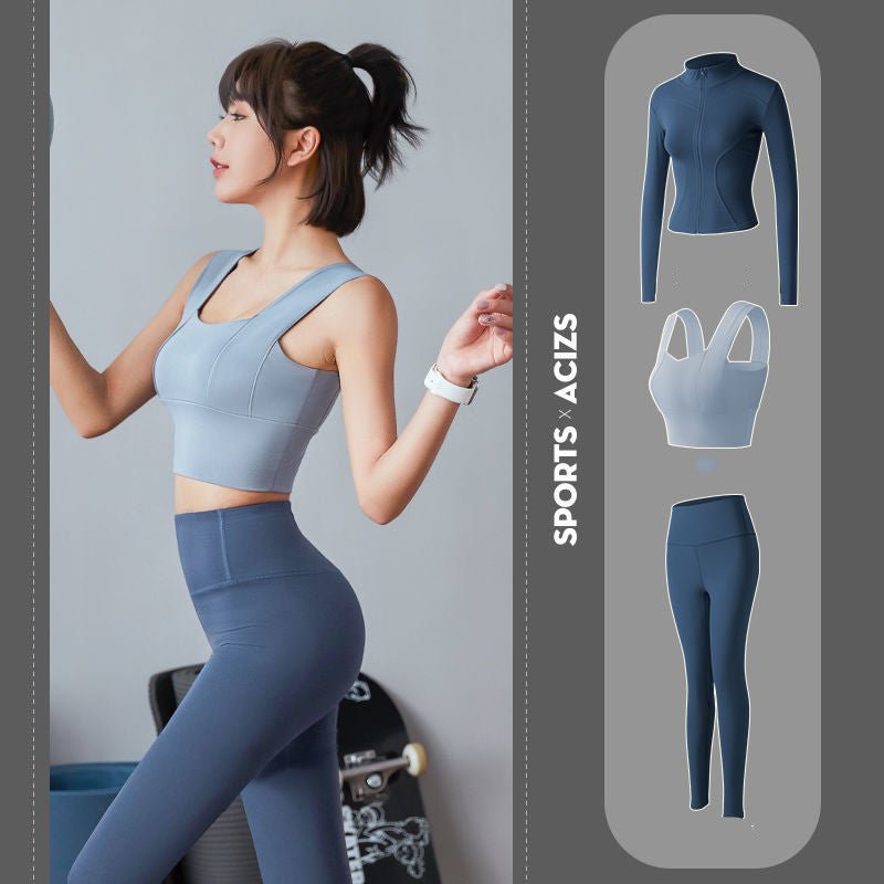 Three-piece set of thin fitness clothes for autumn - Starttech Online Market