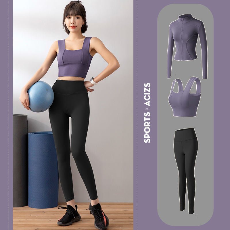 Three-piece set of thin fitness clothes for autumn - Starttech Online Market