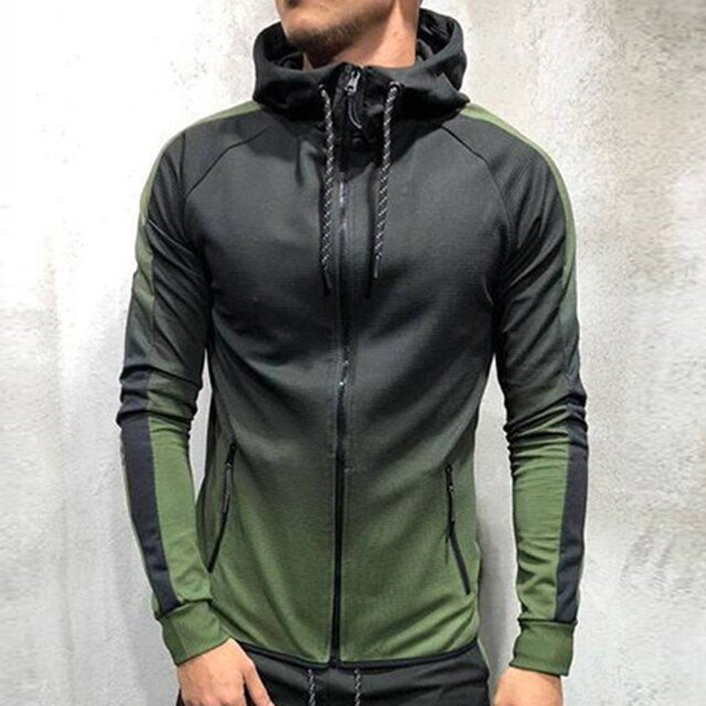 Tracksuit Men Sport Kit Zipper Hoodies And Joggers Sweatpants Hip Hop Gym Sportswear - Starttech Online Market