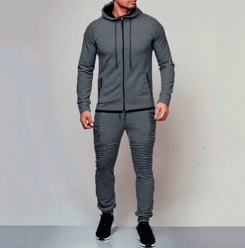 Tracksuit men sport suit running gym clothing casual hoodies tracksuit set men zipper sweatshirt+pant jogger suit chandal hombre - Starttech Online Market