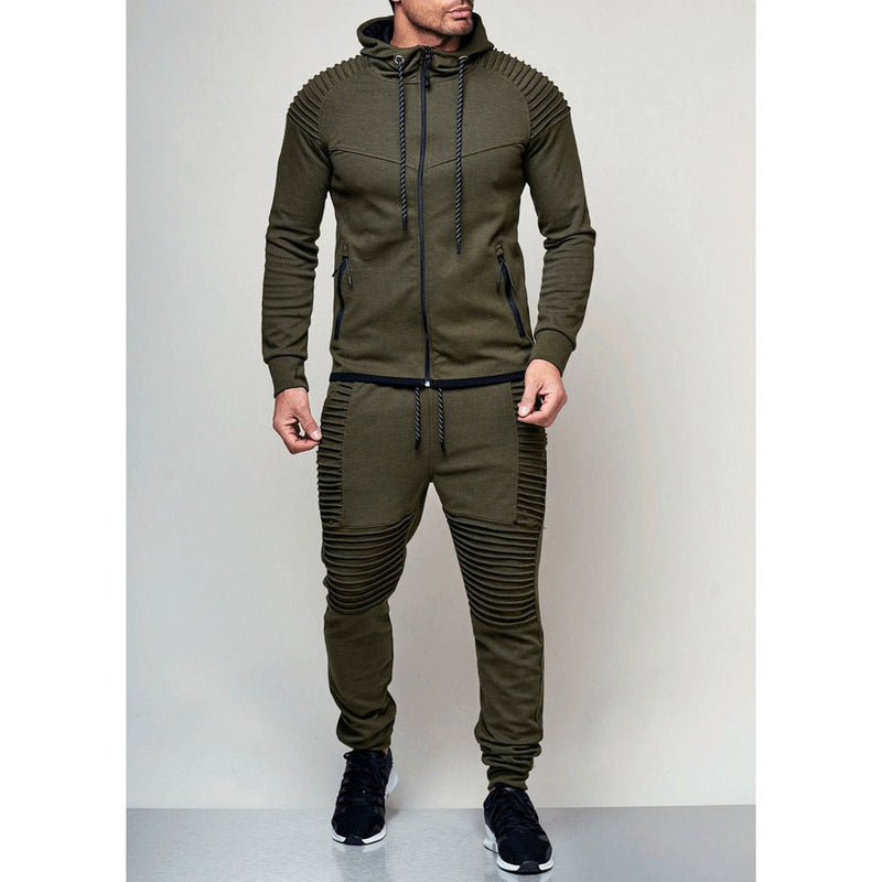 Tracksuit men sport suit running gym clothing casual hoodies tracksuit set men zipper sweatshirt+pant jogger suit chandal hombre - Starttech Online Market