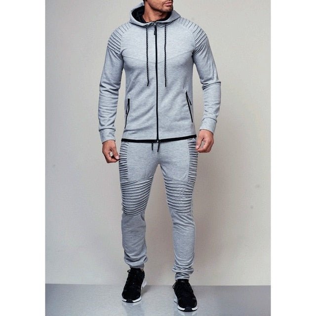 Tracksuit men sport suit running gym clothing casual hoodies tracksuit set men zipper sweatshirt+pant jogger suit chandal hombre - Starttech Online Market