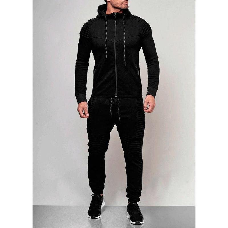 Tracksuit men sport suit running gym clothing casual hoodies tracksuit set men zipper sweatshirt+pant jogger suit chandal hombre - Starttech Online Market