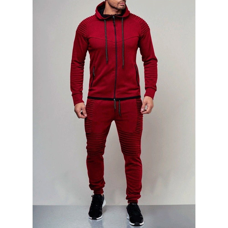 Tracksuit men sport suit running gym clothing casual hoodies tracksuit set men zipper sweatshirt+pant jogger suit chandal hombre - Starttech Online Market