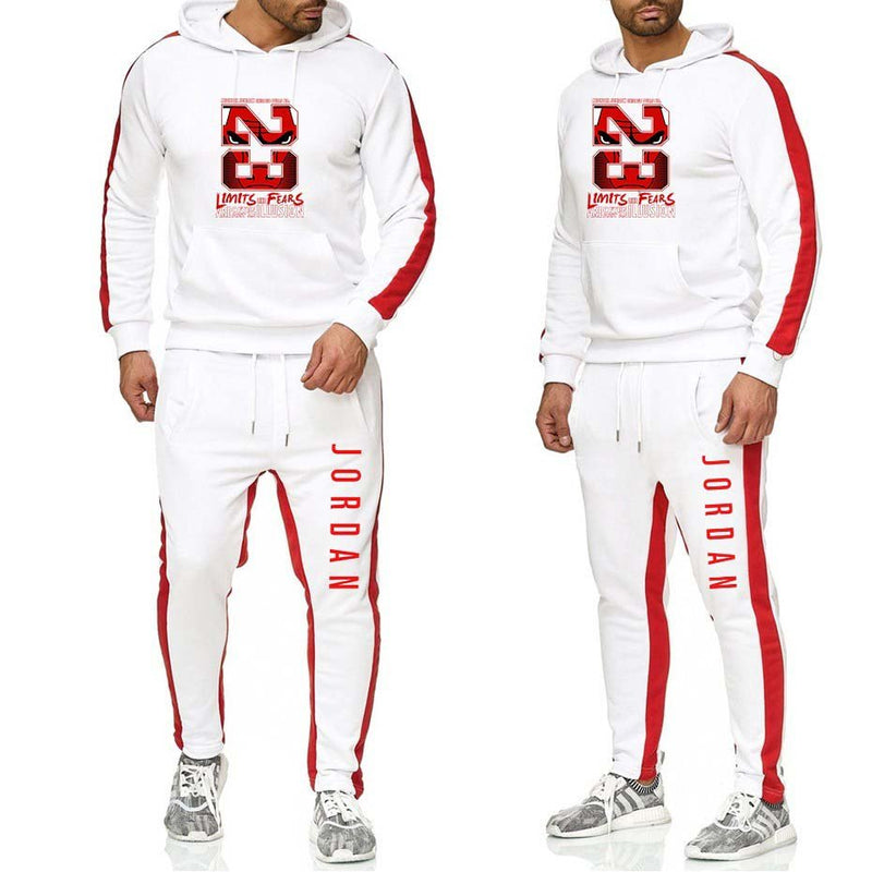 Two Piece Men Outfits Winter Warm Tracksuit Jordan Hoodie Sweatpants Velvet Jogging Set - Starttech Online Market