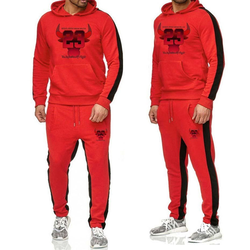 Two Piece Men Outfits Winter Warm Tracksuit Jordan Hoodie Sweatpants Velvet Jogging Set - Starttech Online Market