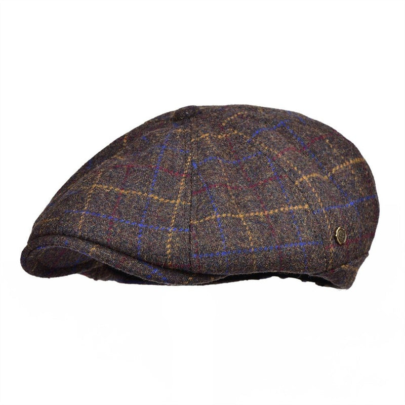 VOBOOM Wool Tweed Newsboy Cap Mens Women Warm Flat Cap Large Check Driver Cabbie Hat Autumn Winter Beret Hats 188 - Starttech Online Market