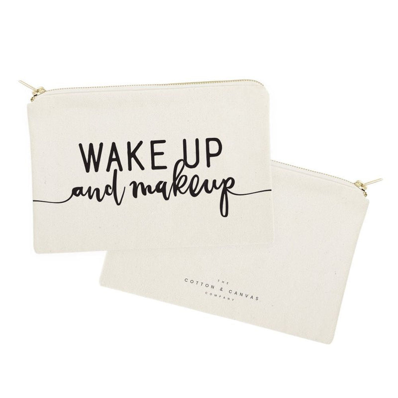 Wake Up and Makeup Cotton Canvas Cosmetic Bag - Starttech Online Market